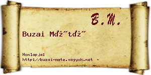 Buzai Máté névjegykártya